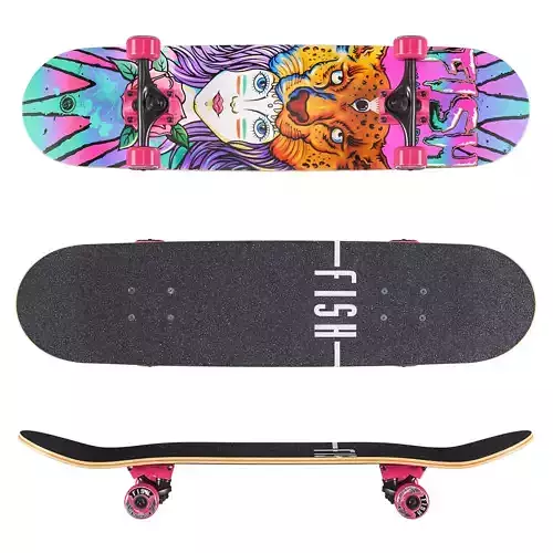  Skateboard Fish Girl