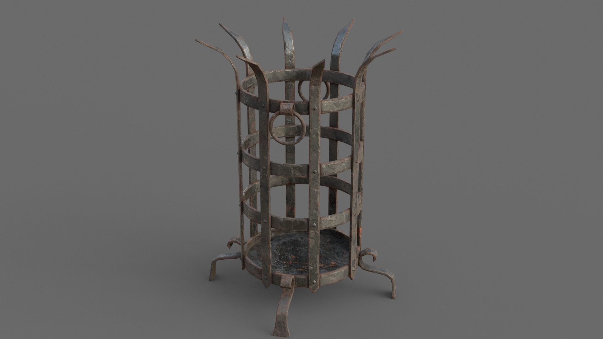 Dungeon Brazier Low-poly 3D model_2