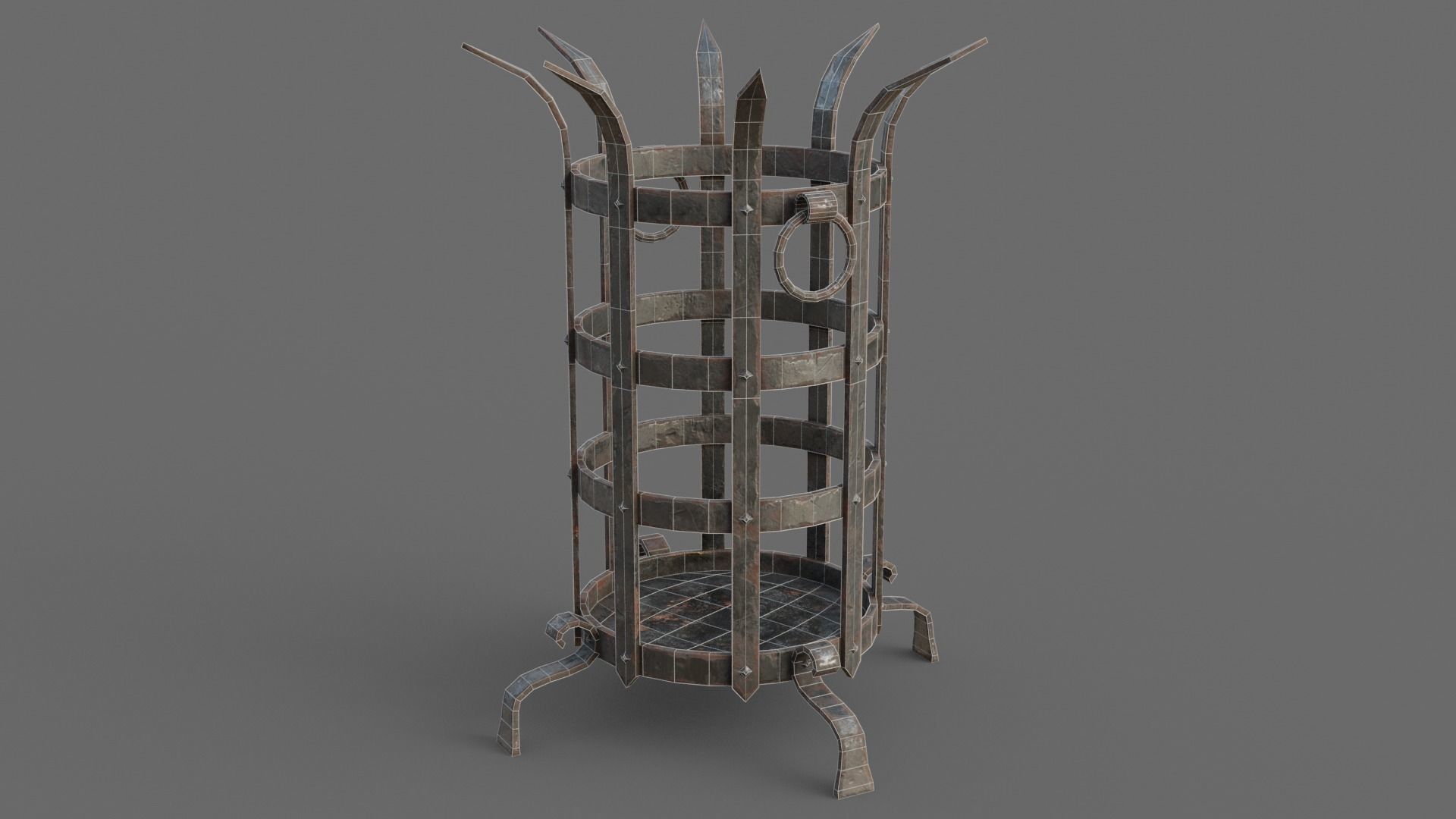 Dungeon Brazier Low-poly 3D model_9