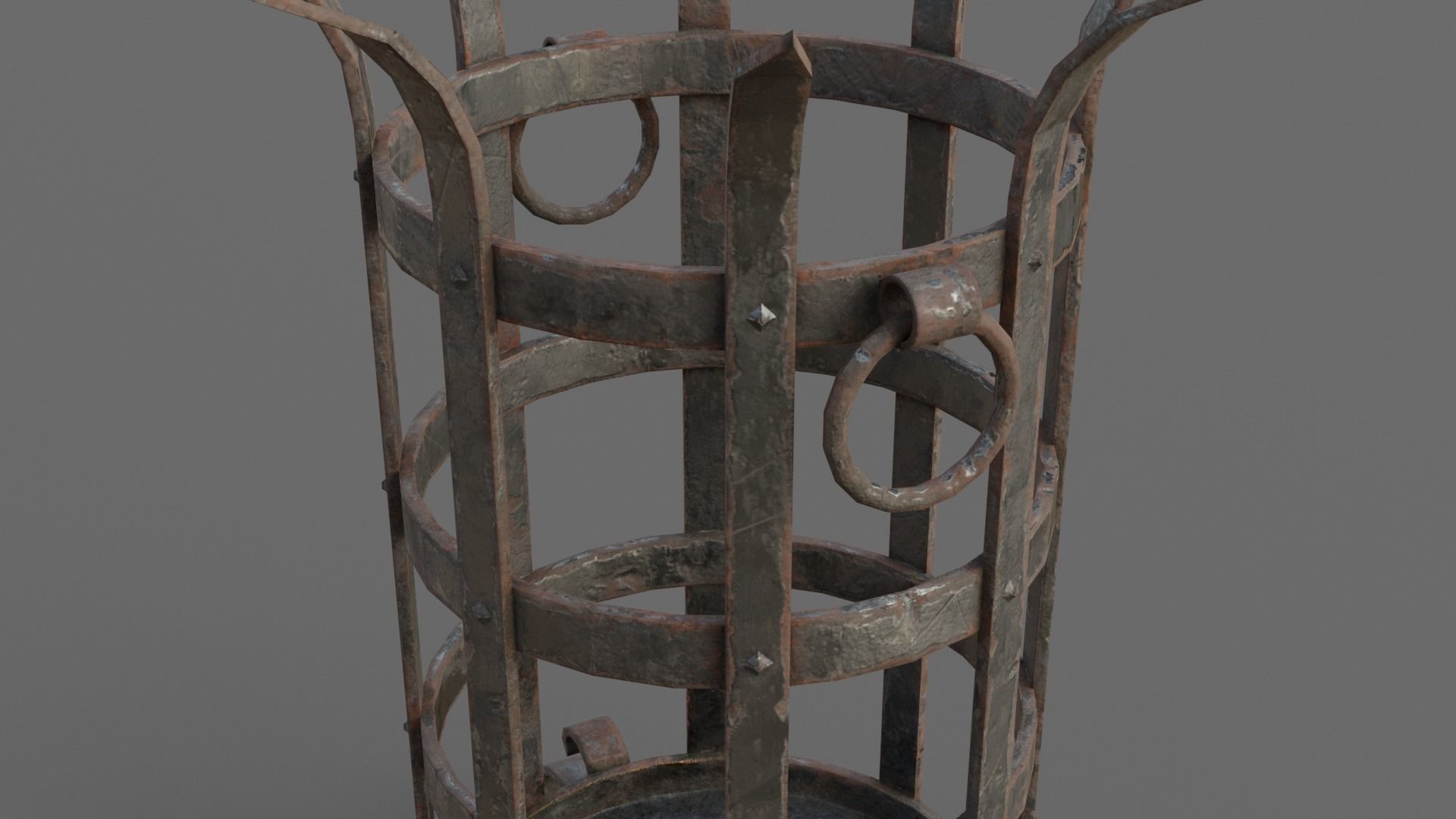 Dungeon Brazier Low-poly 3D model_8