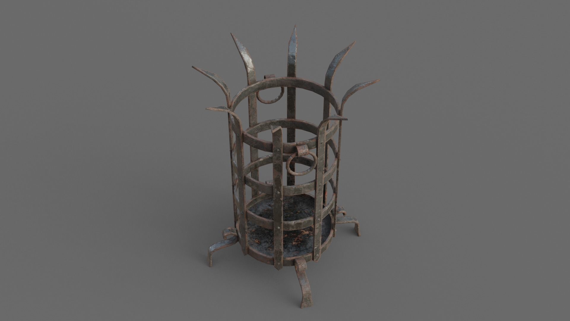 Dungeon Brazier Low-poly 3D model_5