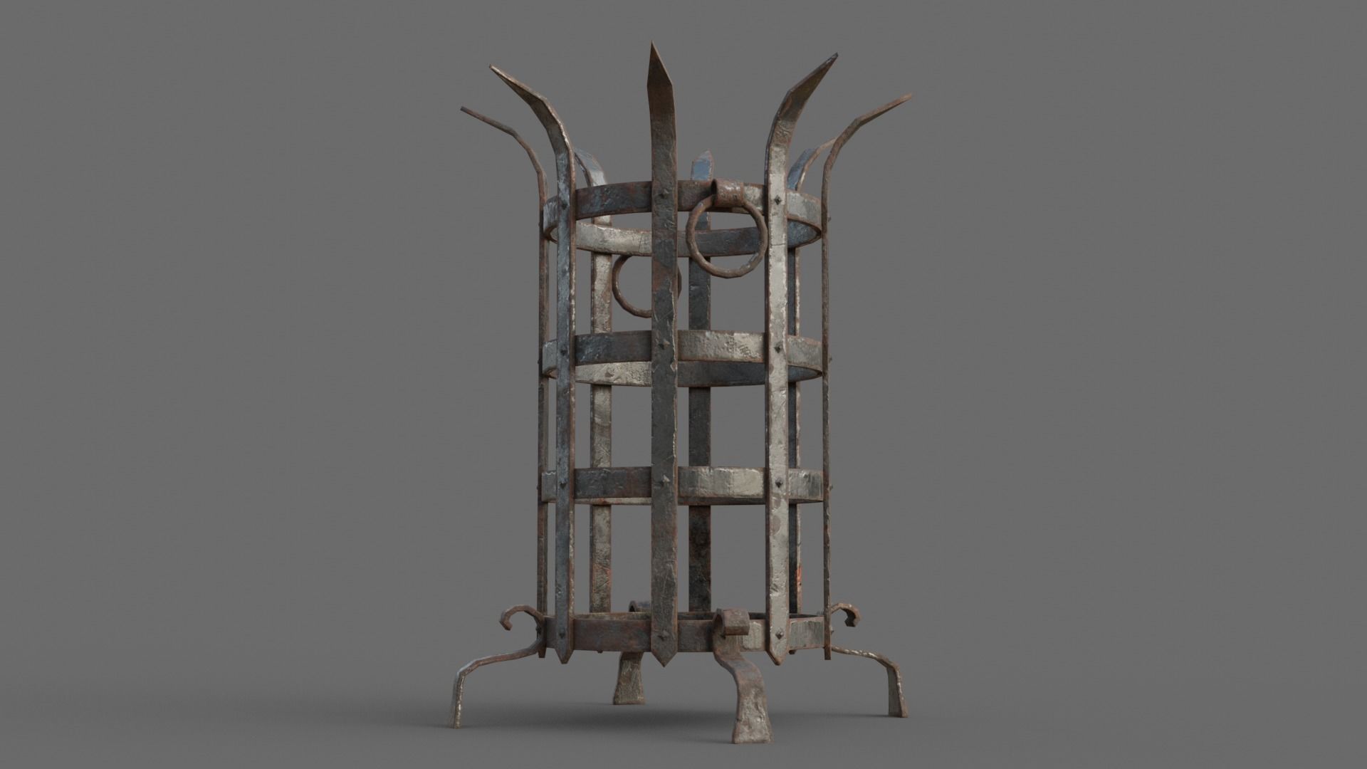 Dungeon Brazier Low-poly 3D model_4