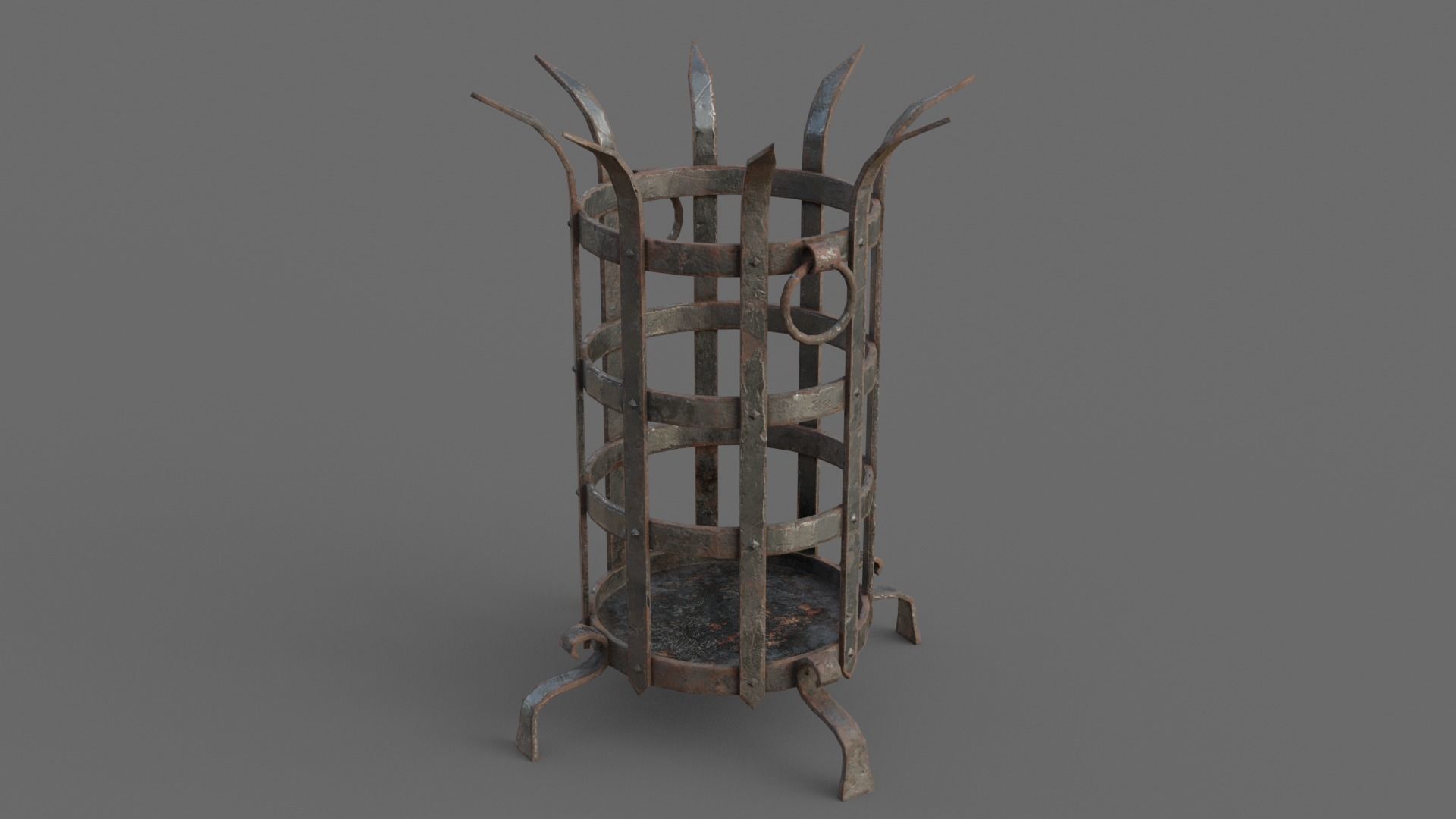 Dungeon Brazier Low-poly 3D model_1