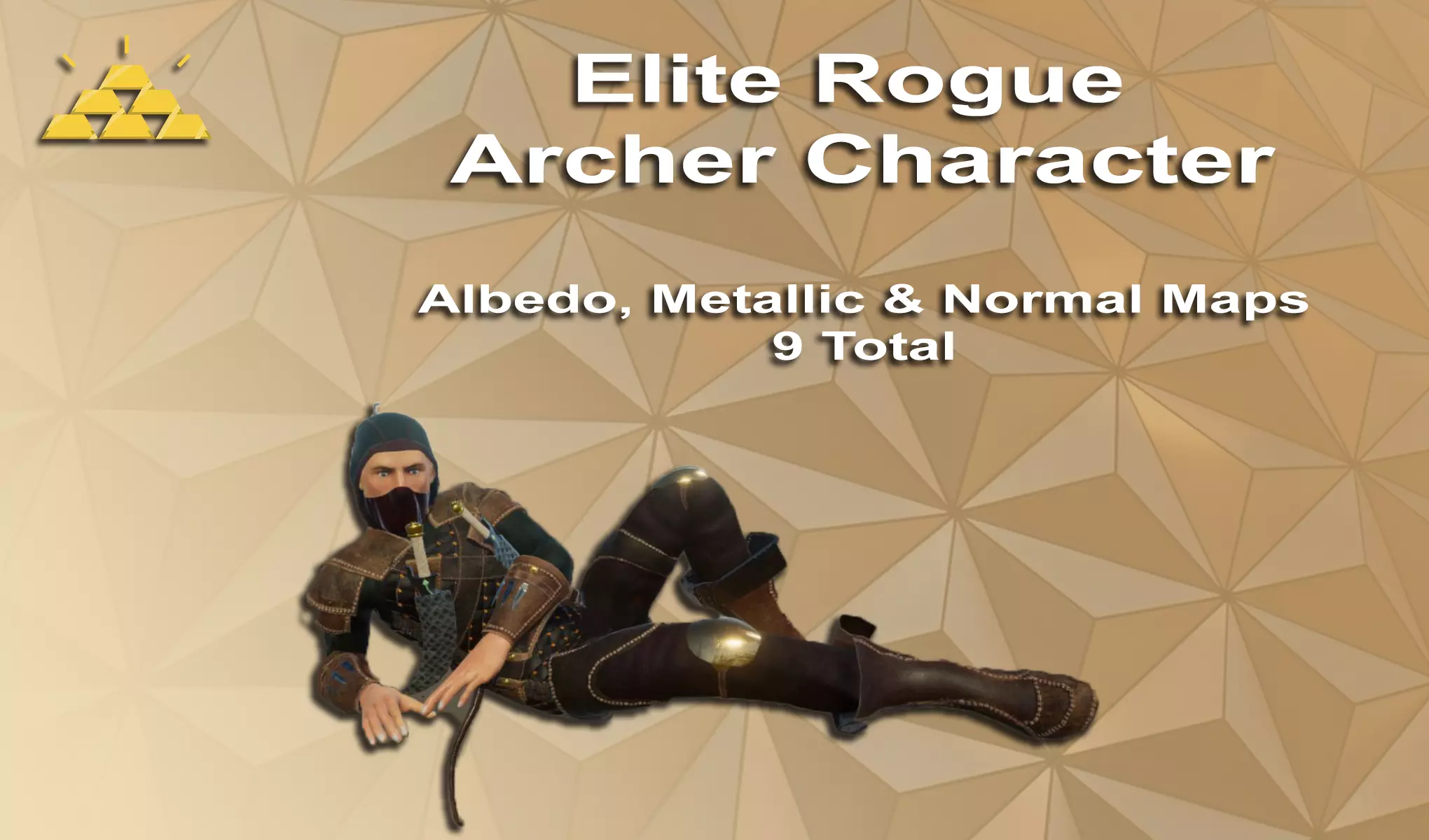 Elite Rogue Archer Character Low-poly 3D model_0