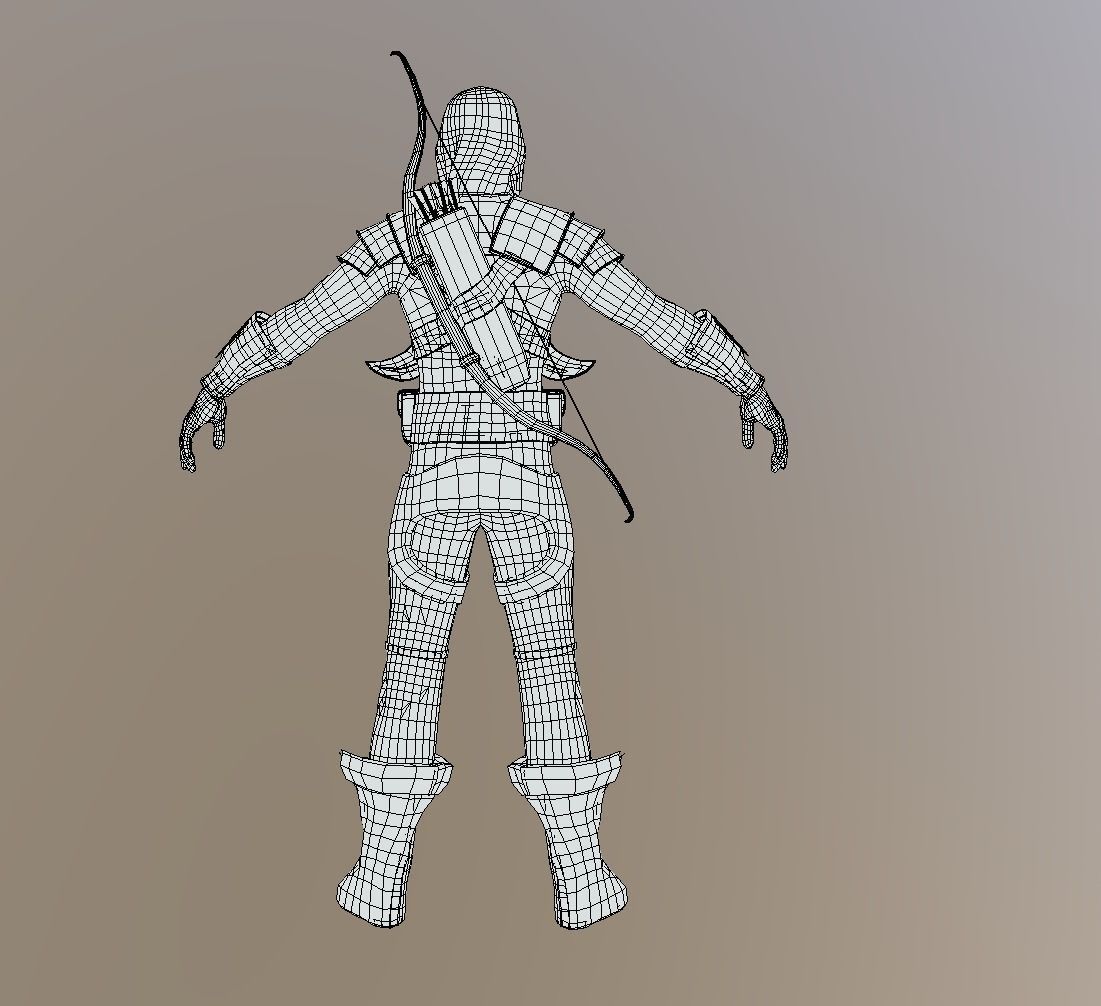 Elite Rogue Archer Character Low-poly 3D model_4