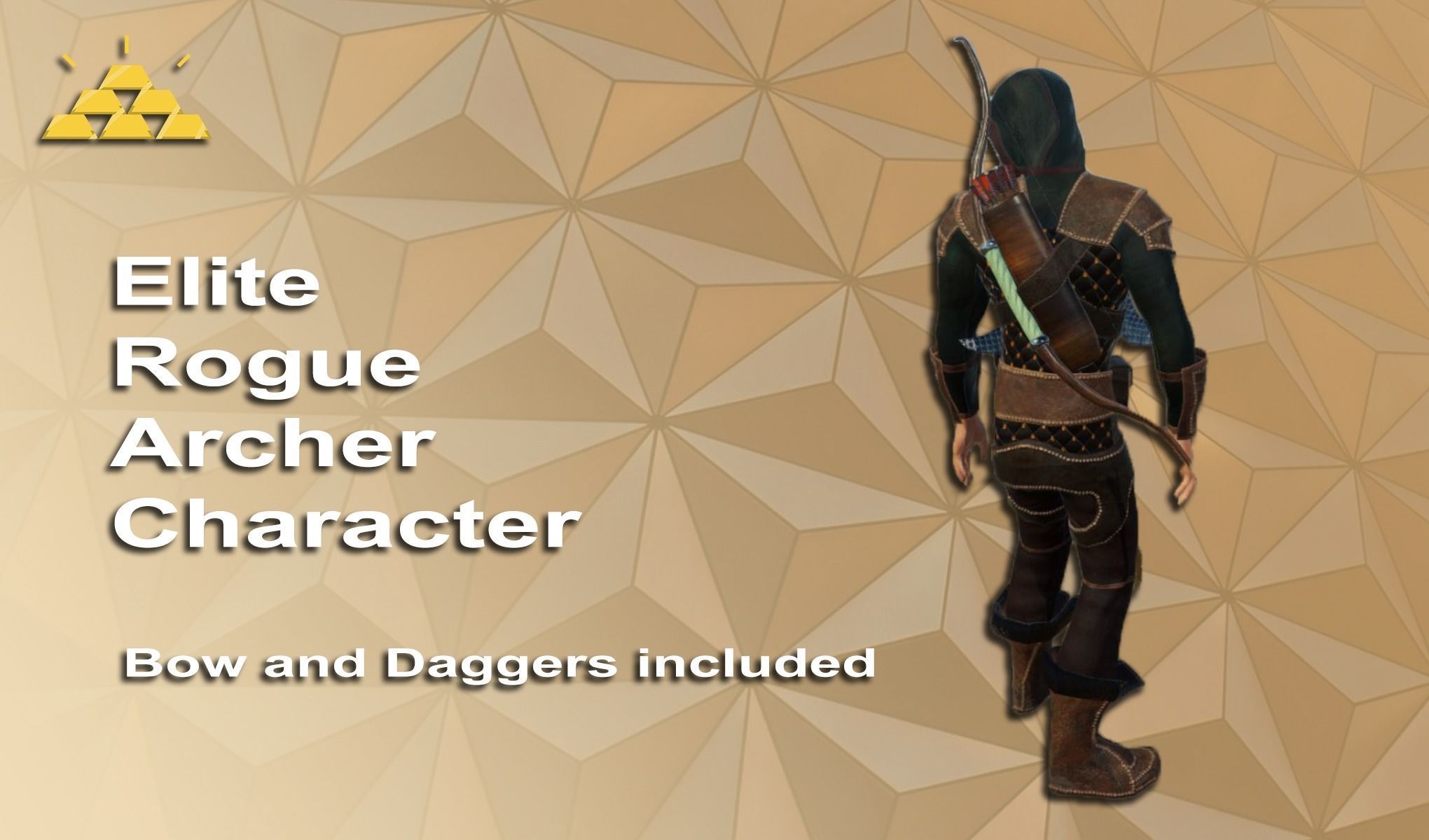 Elite Rogue Archer Character Low-poly 3D model_1