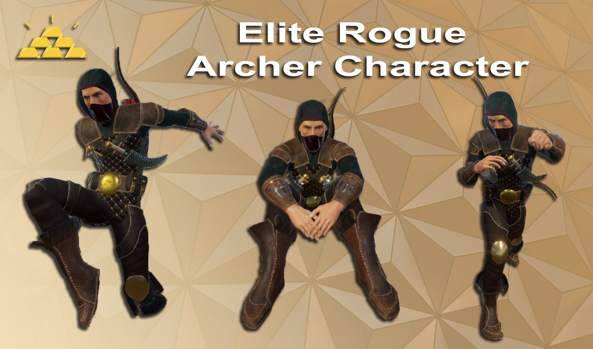 Elite Rogue Archer Character Low-poly 3D model_2