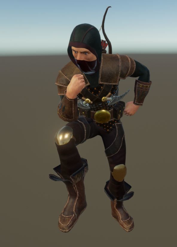 Elite Rogue Archer Character Low-poly 3D model_7