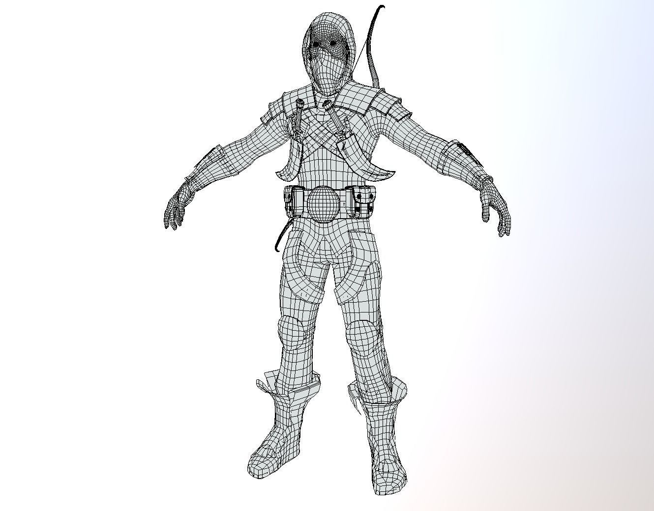 Elite Rogue Archer Character Low-poly 3D model_3