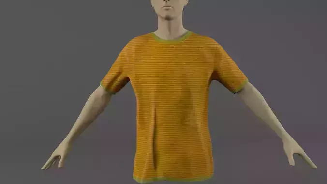 T-shirt orange and striped shirt