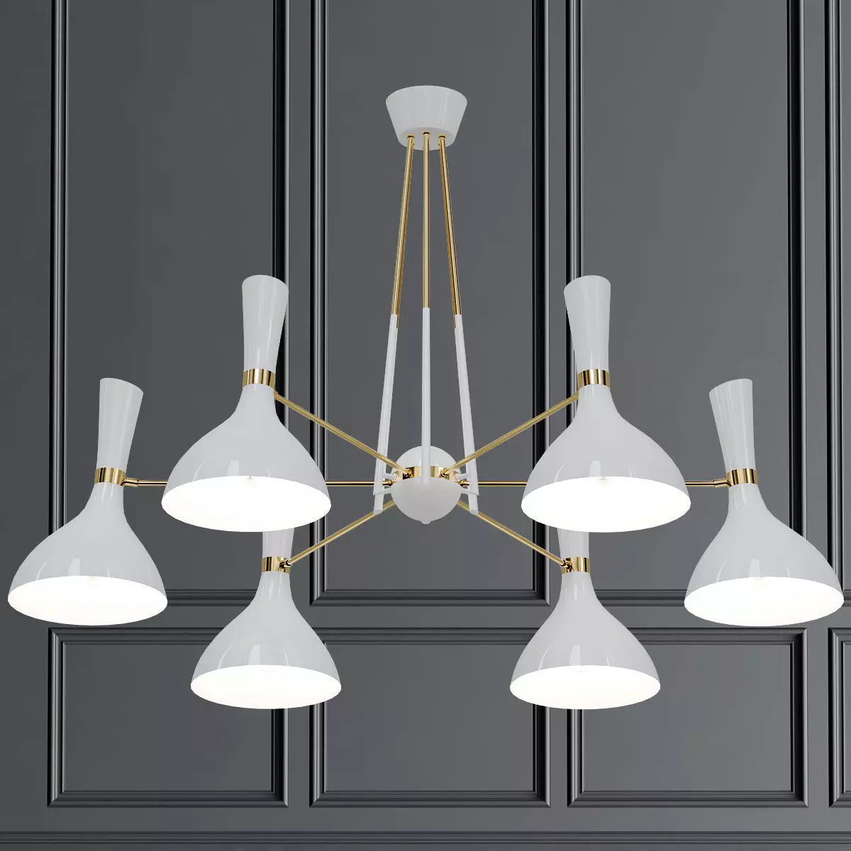 HELSINKI gold chandelier hanging on wall 3D model_0