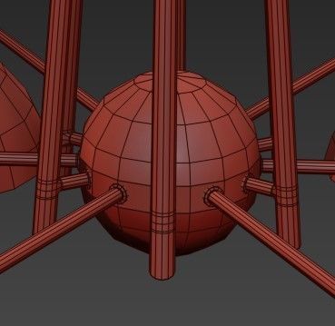 HELSINKI gold chandelier hanging on wall 3D model_4