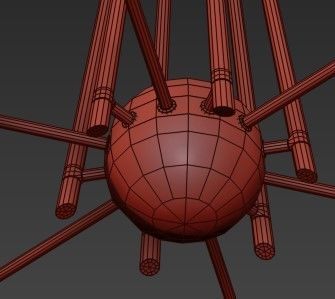 HELSINKI gold chandelier hanging on wall 3D model_6