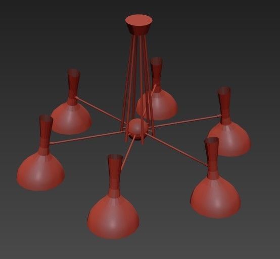 HELSINKI gold chandelier hanging on wall 3D model_5