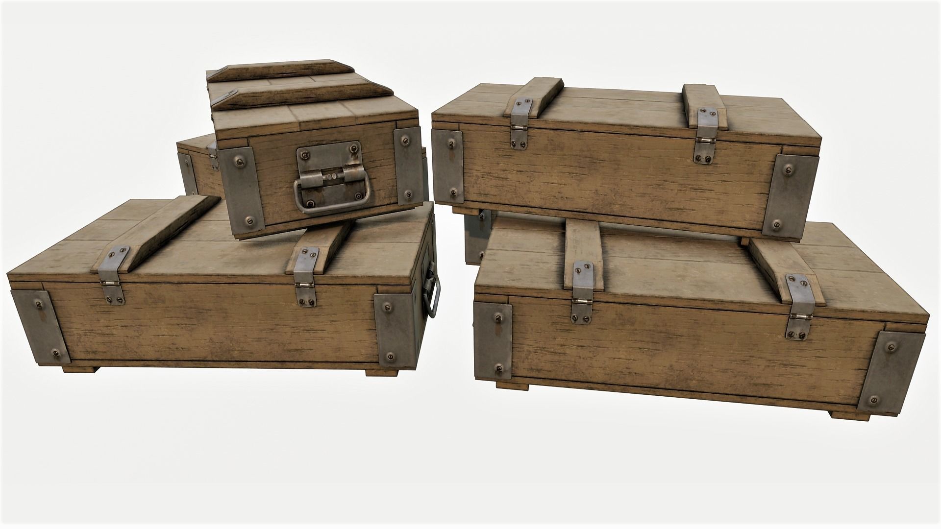 Ammunition Wood Crates 02 - PBR Low-poly 3D model_2
