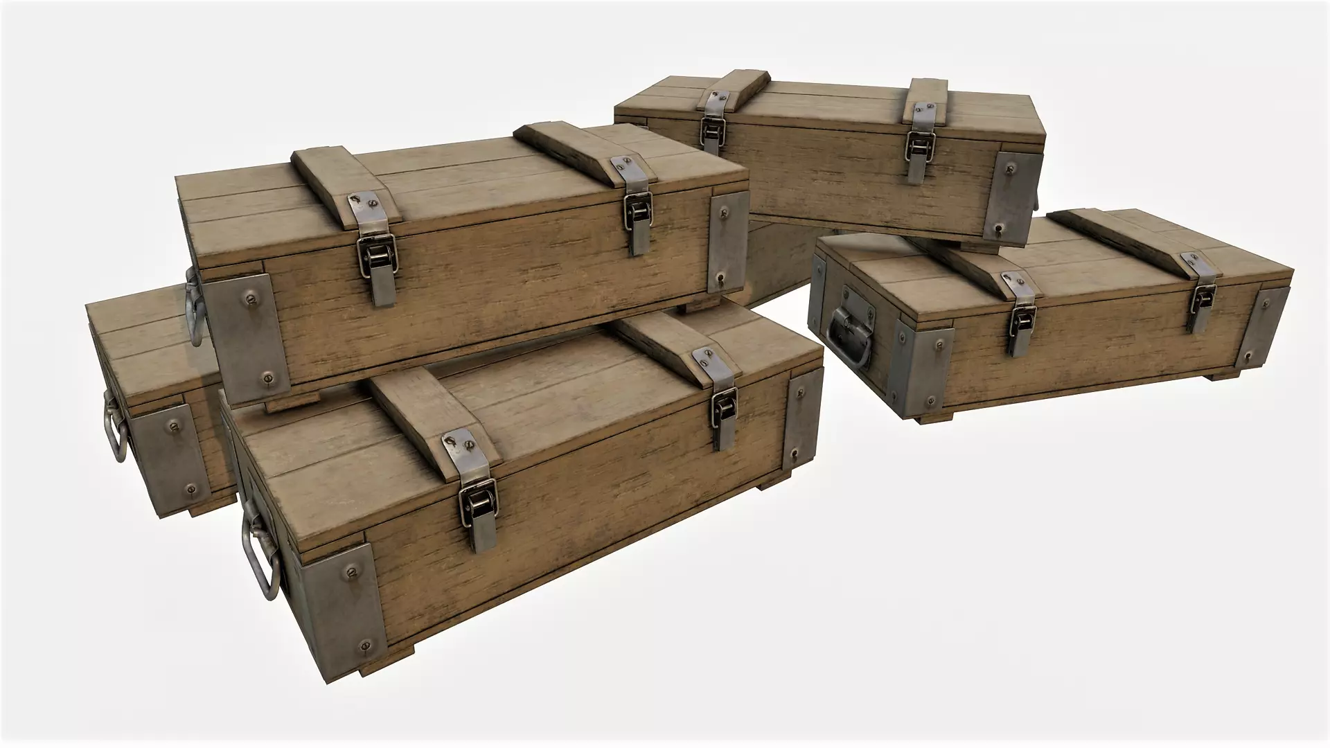 Ammunition Wood Crates 02 - PBR Low-poly 3D model_0