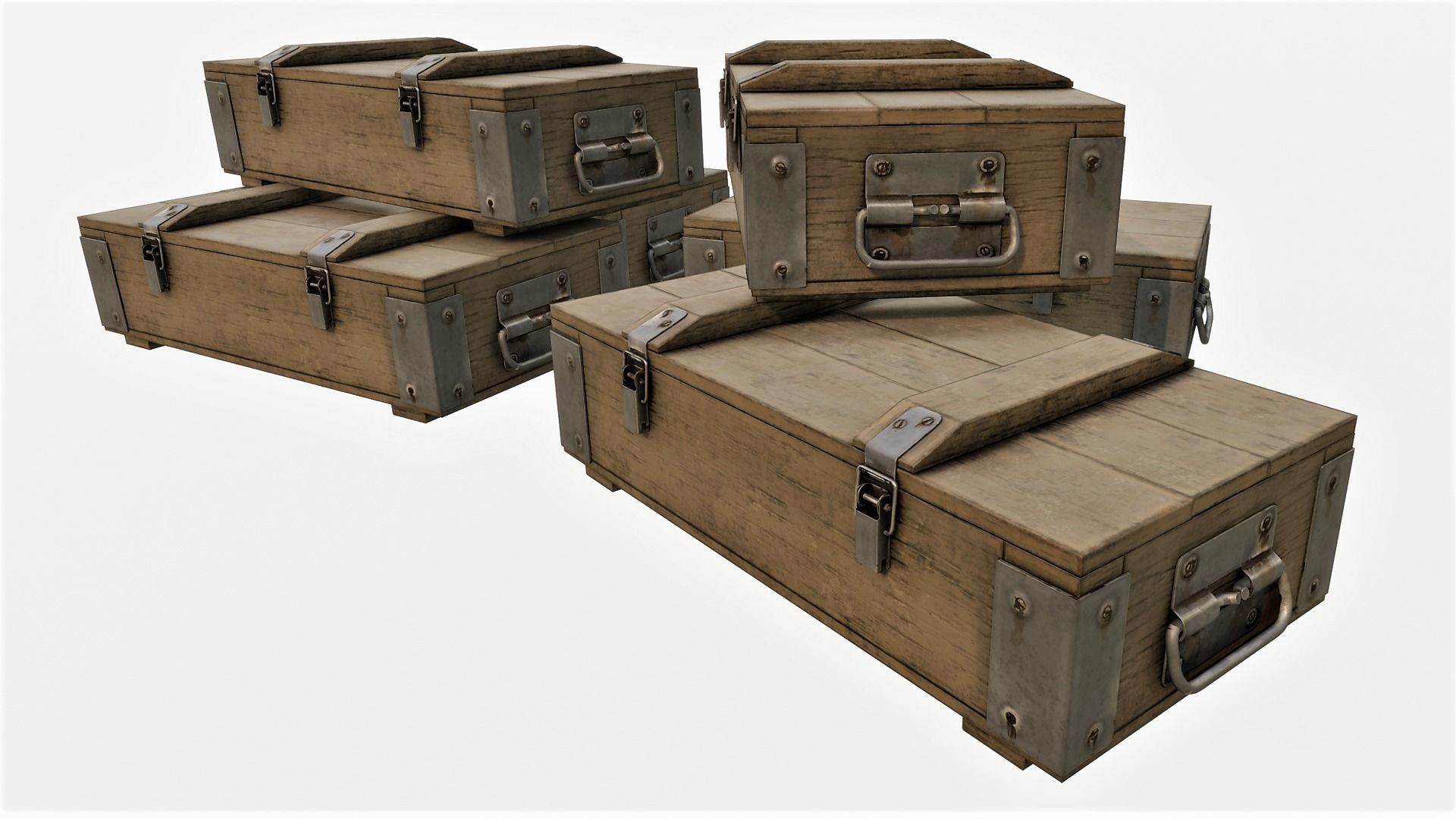 Ammunition Wood Crates 02 - PBR Low-poly 3D model_1