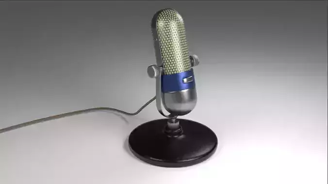 Vintage Microphone Low-poly 3D model