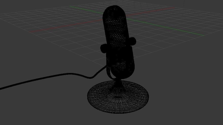 Vintage Microphone Low-poly 3D model_5