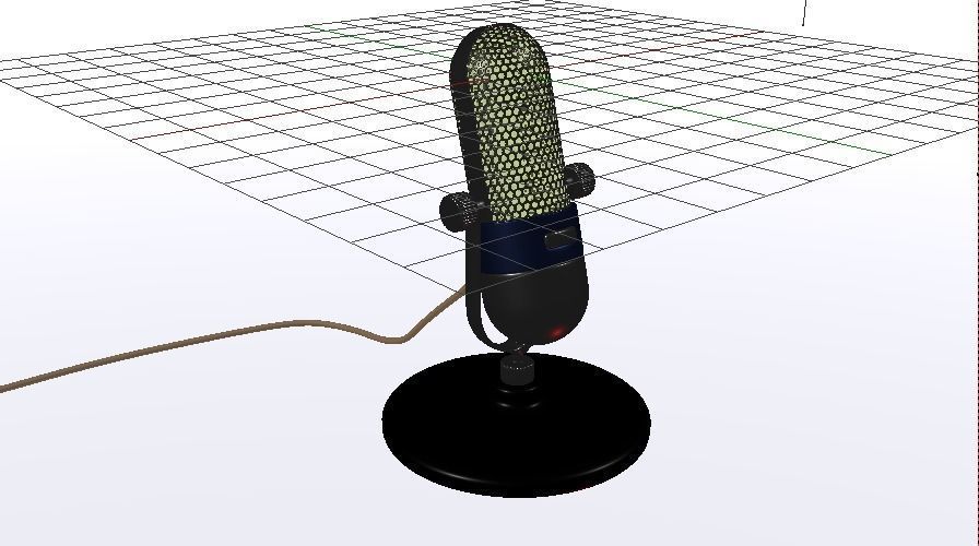 Vintage Microphone Low-poly 3D model_1