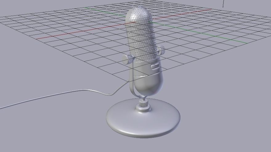 Vintage Microphone Low-poly 3D model_3