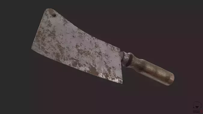 Cleaver Knife Old Rusty and Clean PBR Game Ready