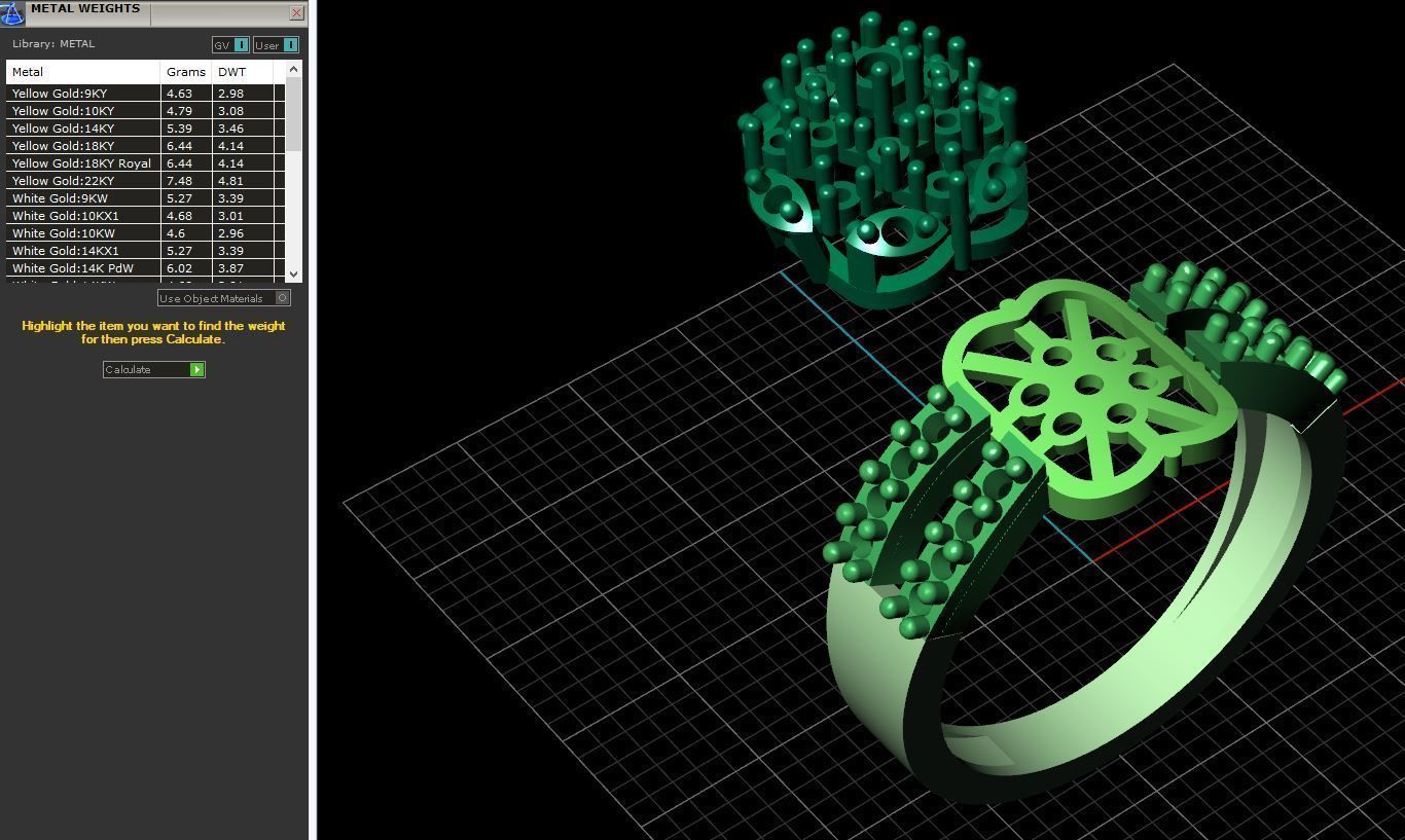diamond ring 3D print model_2