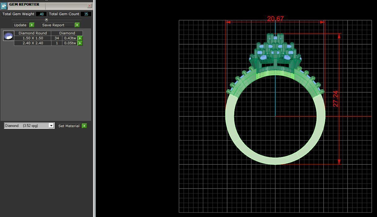 diamond ring 3D print model_1