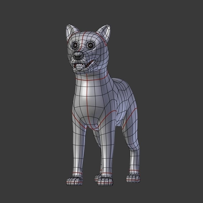 Cartoon Dog Low-poly 3D model_11