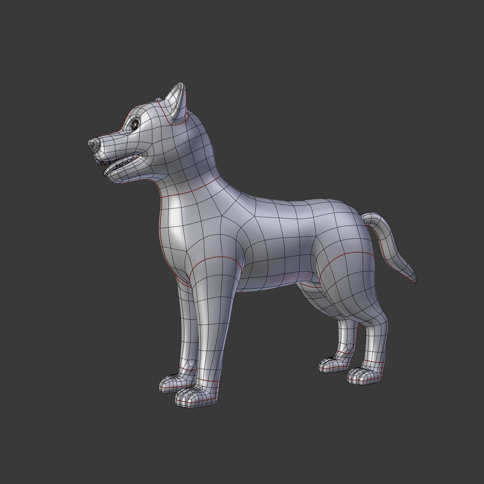 Cartoon Dog Low-poly 3D model_5