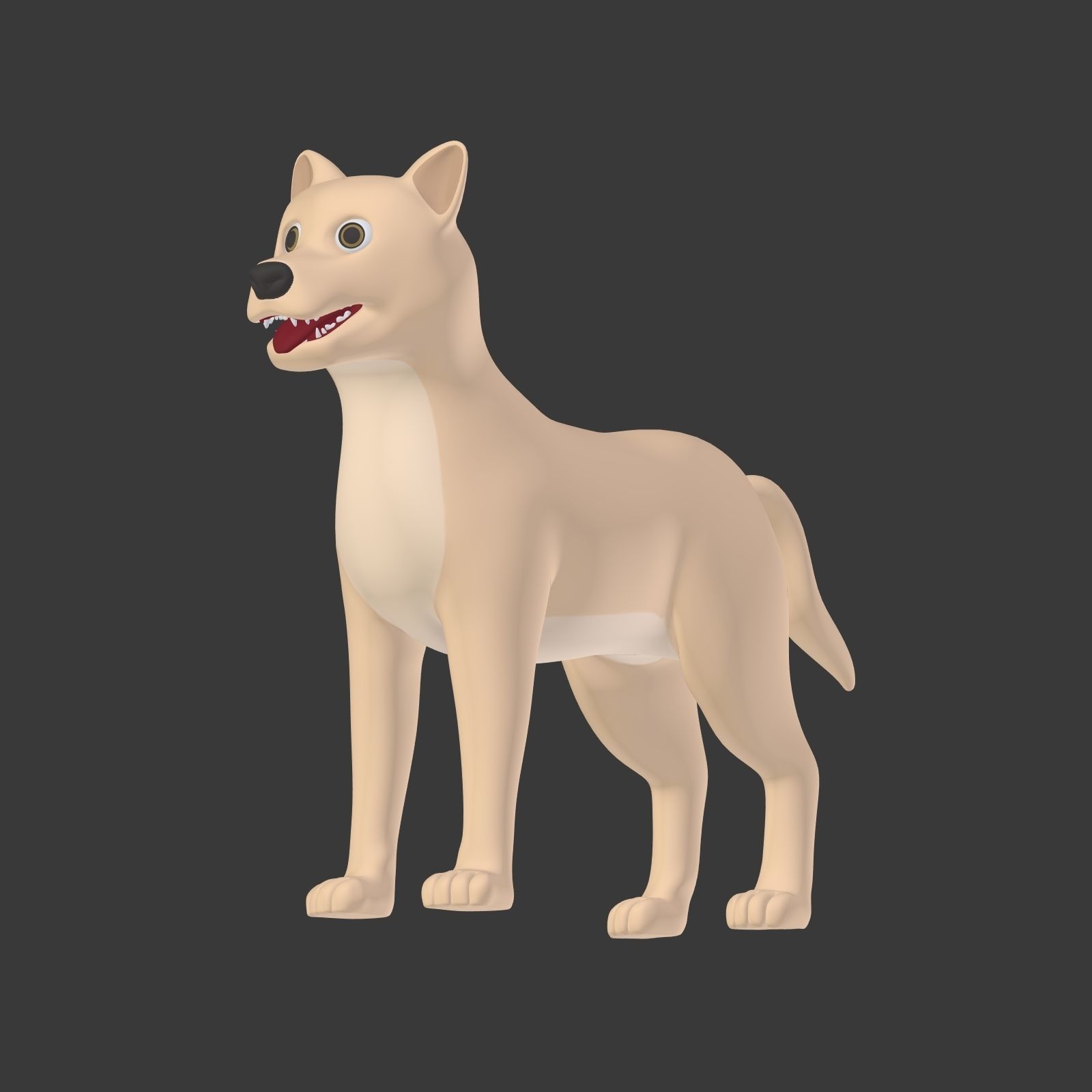 Cartoon Dog Low-poly 3D model_2