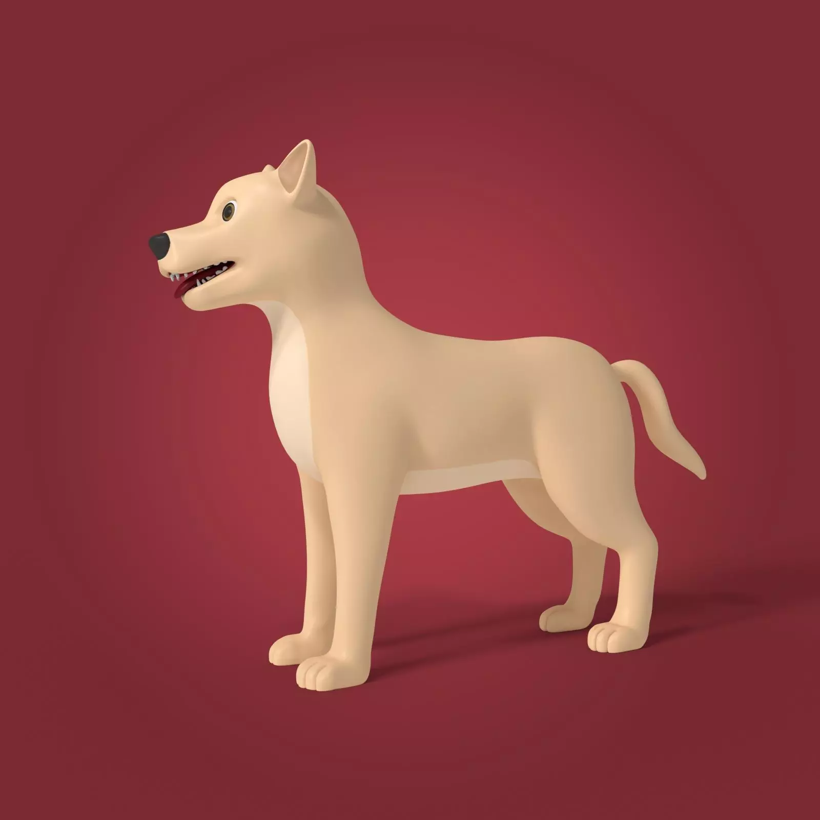Cartoon Dog Low-poly 3D model_0