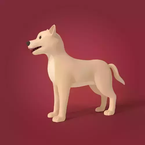 Cartoon Dog Low-poly 3D model