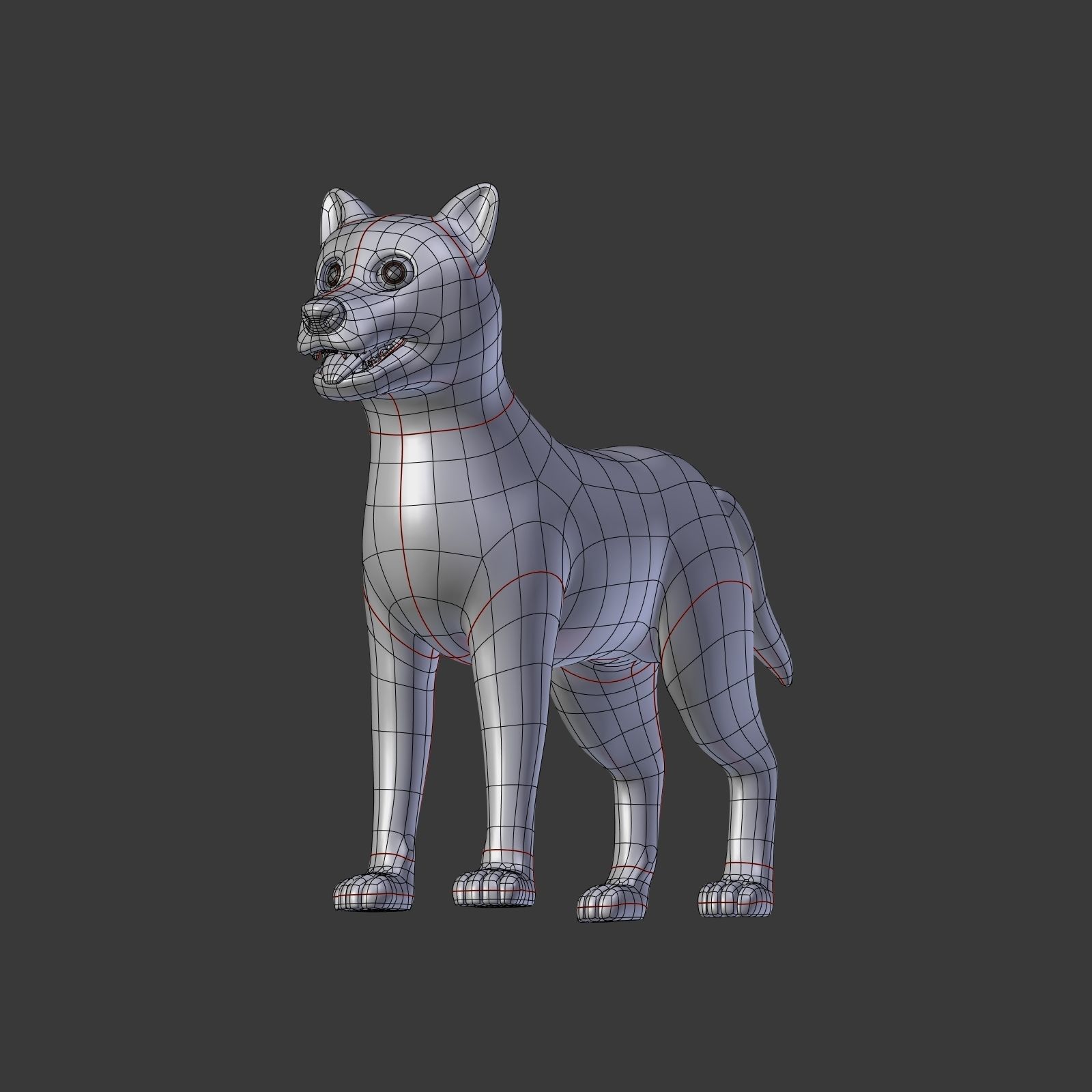 Cartoon Dog Low-poly 3D model_7