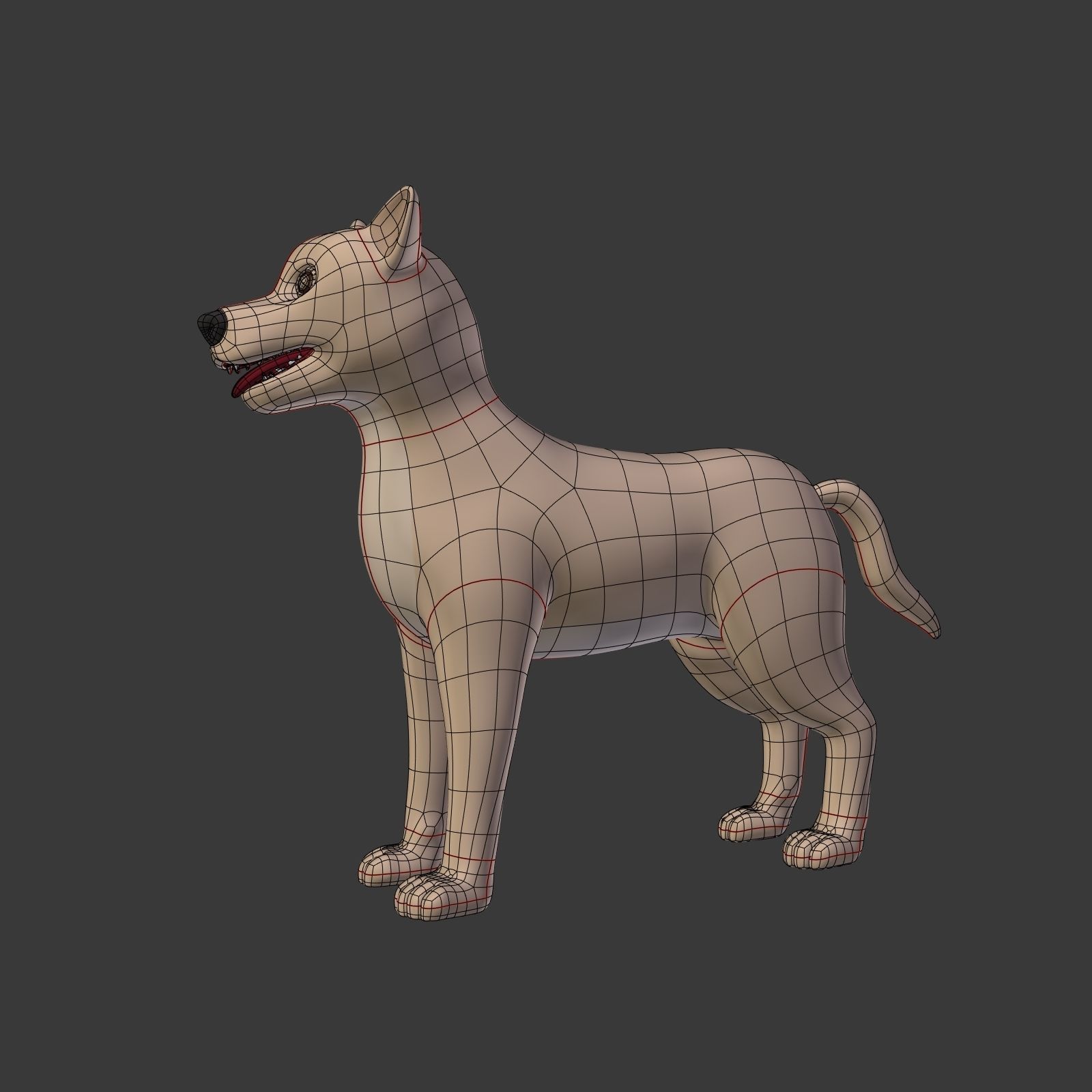Cartoon Dog Low-poly 3D model_1