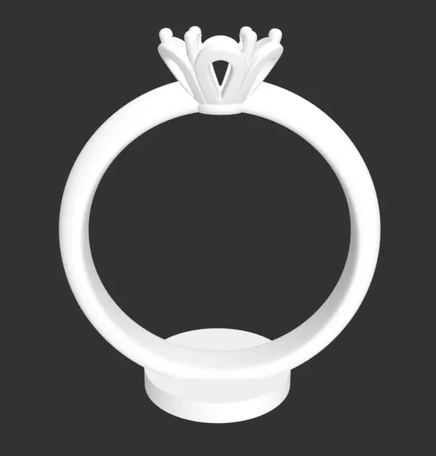 Decorative Solitaire Ring With Printing Base Free 3D model_0