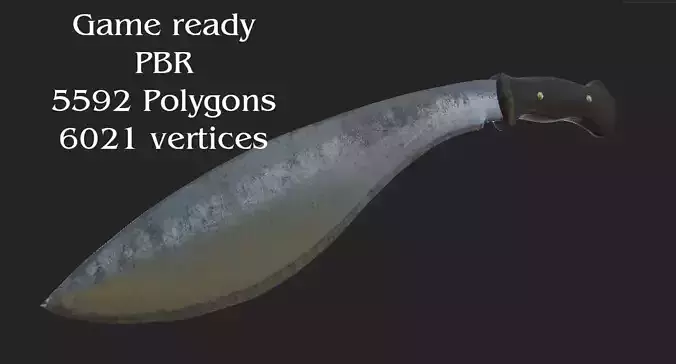 Used Machete Low-poly 3D model