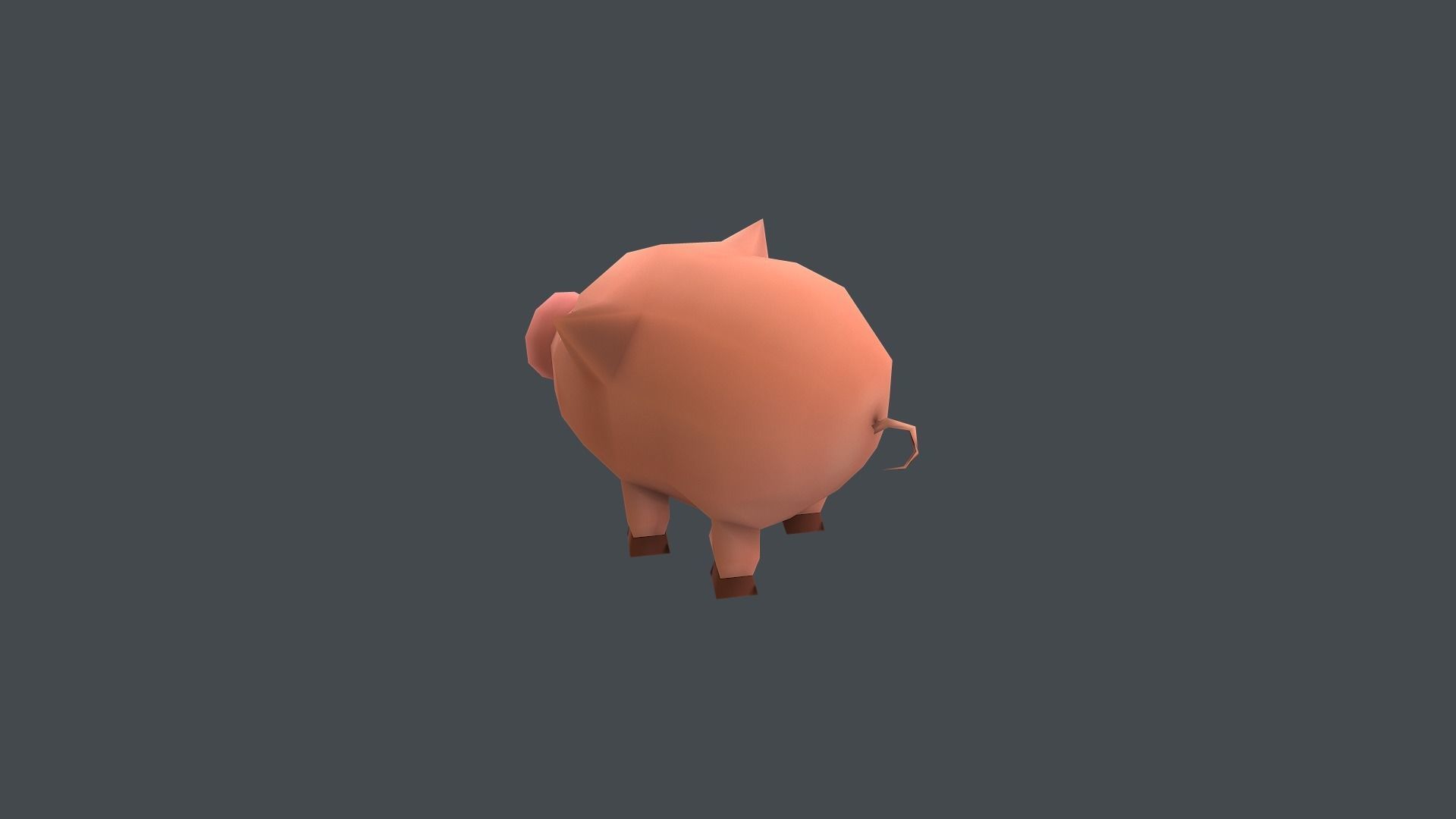Mini Pig Cartoon Low-poly 3D model_3