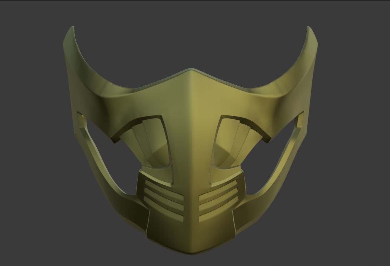 Scorpion mask for face Mortal Kombat 11 and X cosplay props 3D print model_1