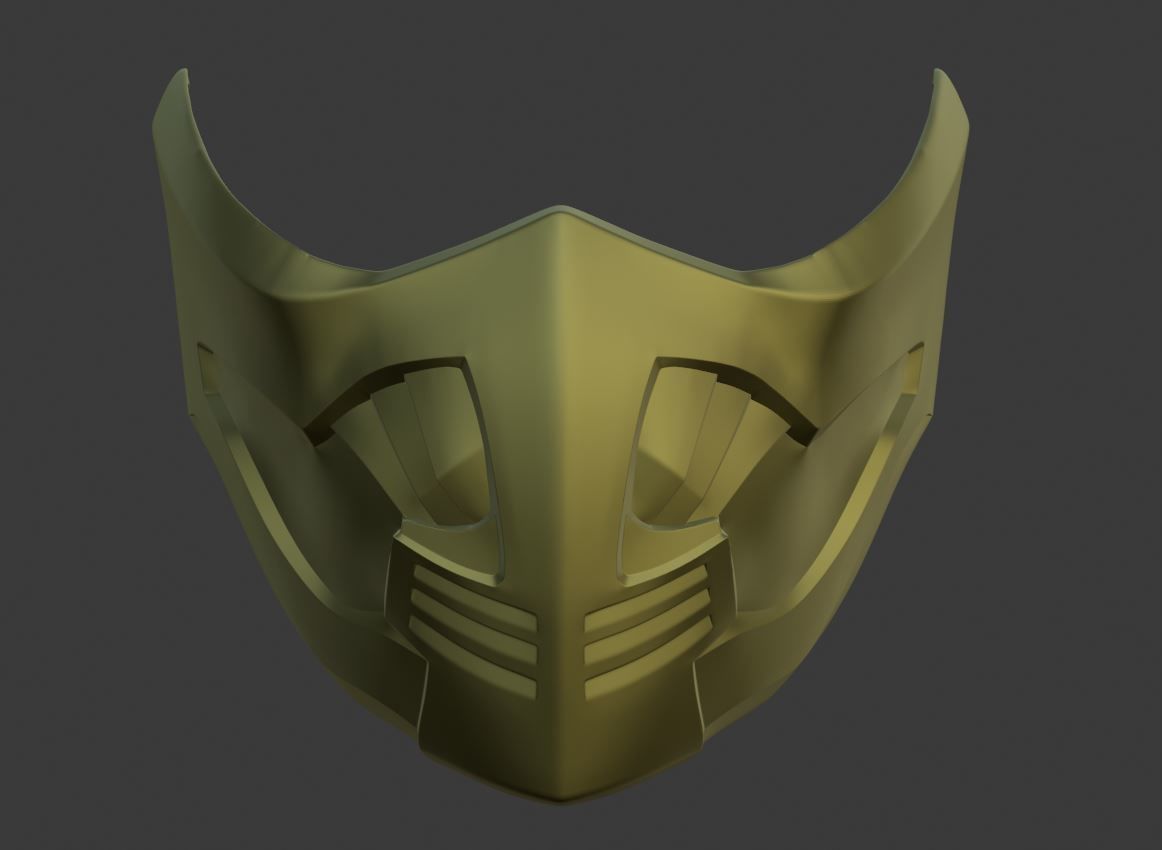 Scorpion mask for face Mortal Kombat 11 and X cosplay props 3D print model_3