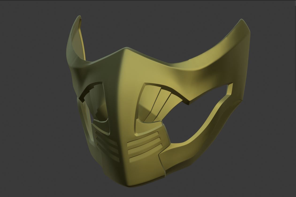 Scorpion mask for face Mortal Kombat 11 and X cosplay props 3D print model_6