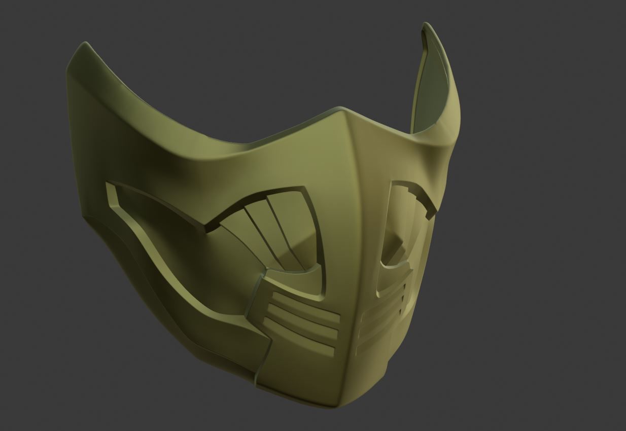Scorpion mask for face Mortal Kombat 11 and X cosplay props 3D print model_2
