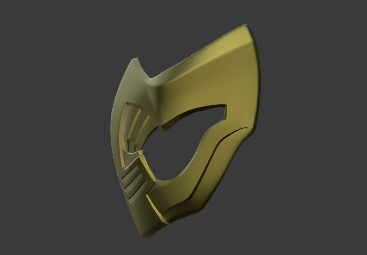 Scorpion mask for face Mortal Kombat 11 and X cosplay props 3D print model_4