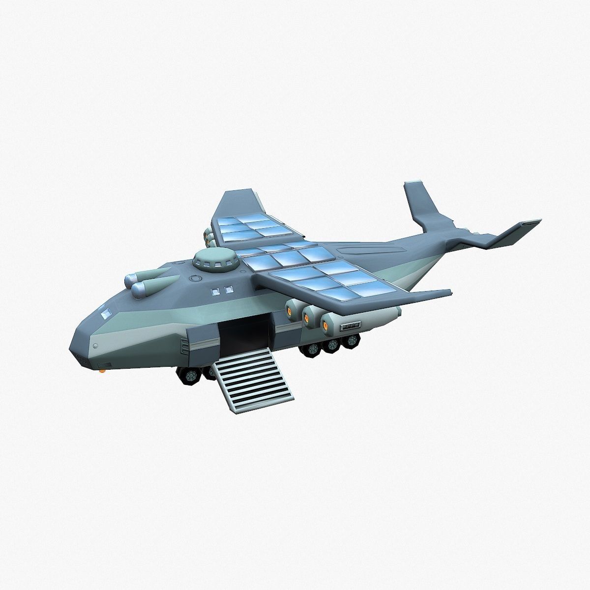 Cargo Spaceship Low-poly 3D model_8