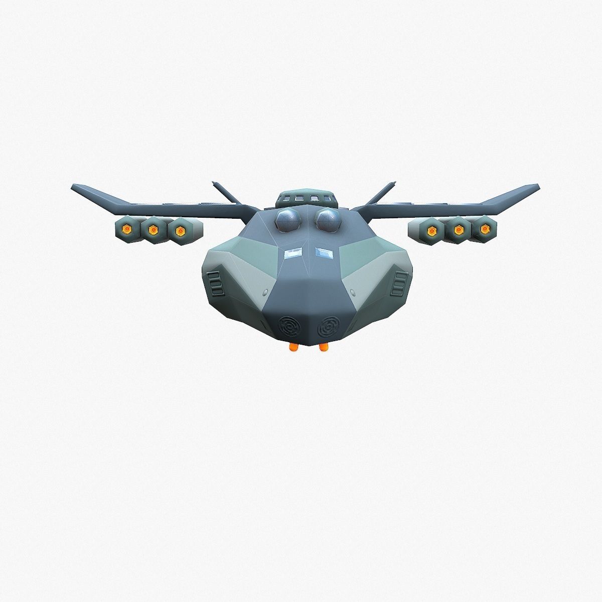 Cargo Spaceship Low-poly 3D model_5