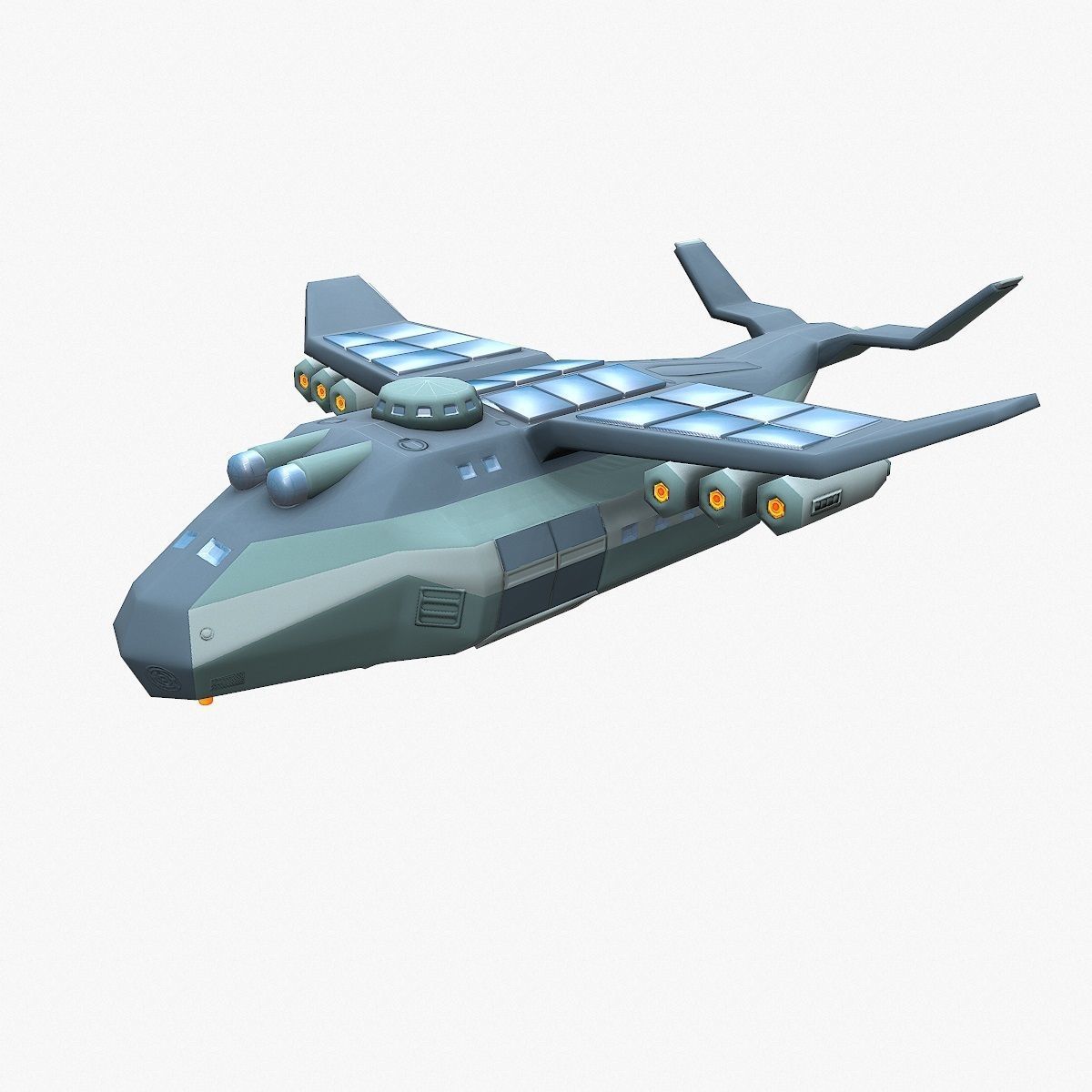 Cargo Spaceship Low-poly 3D model_19