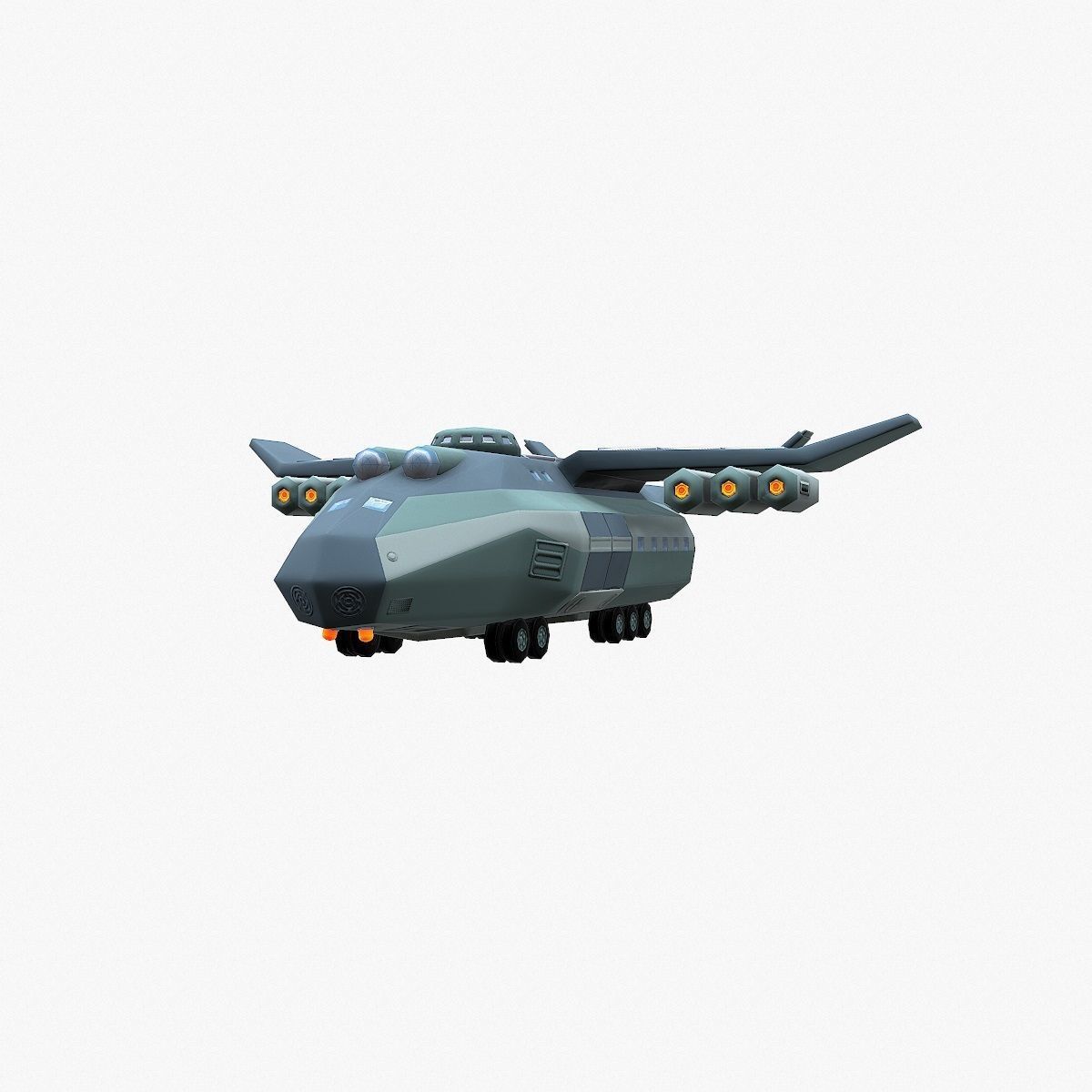 Cargo Spaceship Low-poly 3D model_10