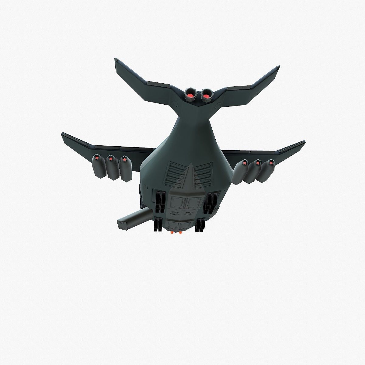 Cargo Spaceship Low-poly 3D model_9