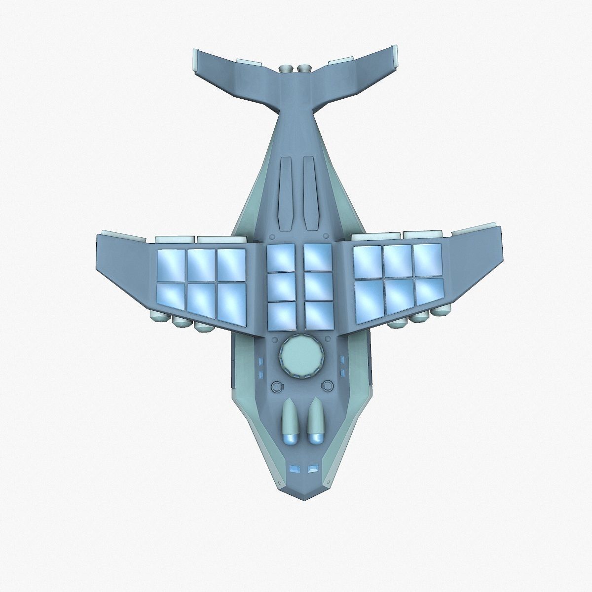 Cargo Spaceship Low-poly 3D model_6
