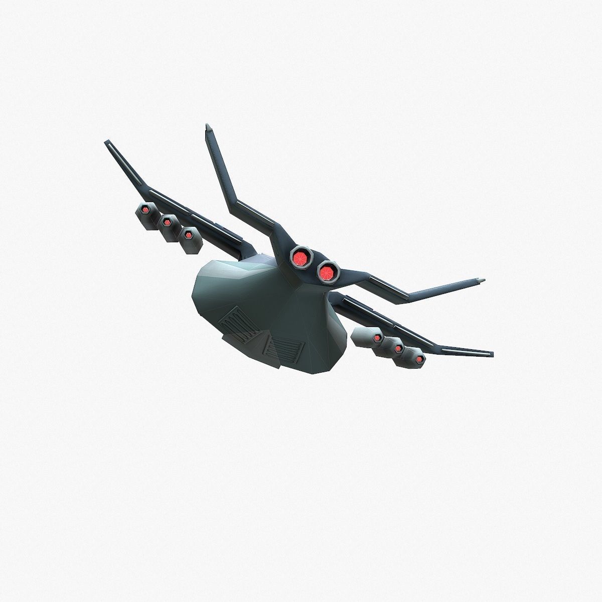 Cargo Spaceship Low-poly 3D model_21